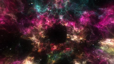 Colorful Abstract Space Nebula Background Stock Footage 314097420