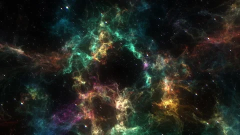 Colorful Abstract Space Nebula Background Stock Footage 314097481