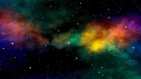 Colorful abstract space nebula background. Stock Illustration