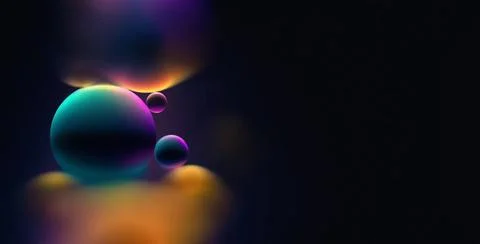 Colorful Abstract Spheres Creating Dynamic Visual Depth Abstract 3D Backgr... Stock-Fotos