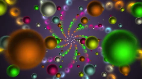 Colorful Abstract Spheres Spiral Pattern Vibrant Lighting Stock Footage 304369630