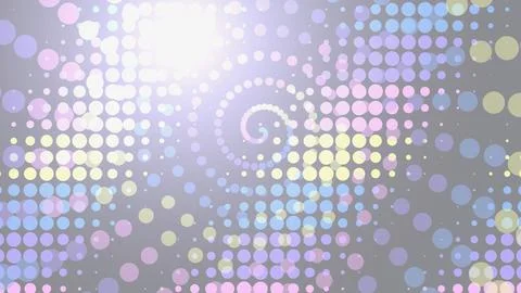 Colorful abstract spiral pattern with dots and light Stock Illustration