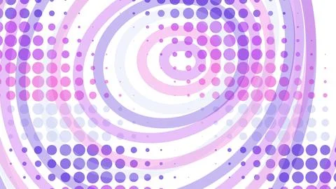 Colorful abstract spiral pattern with dots in purple and pink Stock Illustration