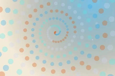 Colorful abstract spiral pattern with dots and swirls Stock Illustration