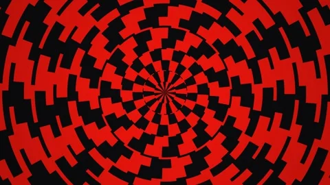 Colorful abstract spiral pattern with red and black shapes Stock Footage 339515477
