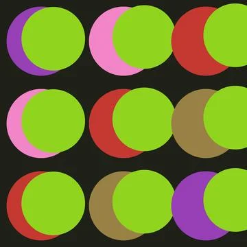 Colorful abstract split circles design with gradient halves Stock Illustration