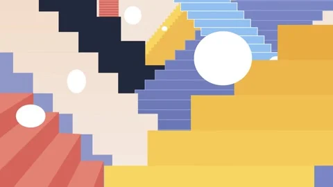 Colorful abstract staircase composition 2D animation concept Stock Footage 313110806