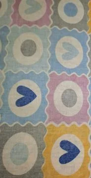 Colorful Abstract Stamp Pattern with Heart Motifs Stock Photos