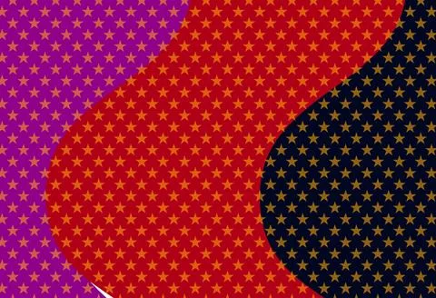 Colorful Abstract Star Pattern Background With Red, Purple And Navy Curves .. 스톡 일러스트