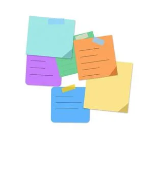 Colorful abstract sticky notes with text Stock Illustration