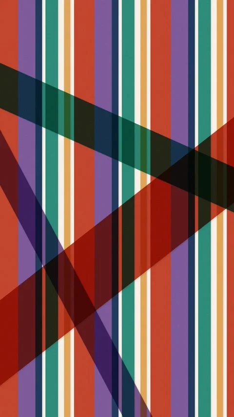 Colorful abstract stripes and overlapping ribbons. 2d animation Stock Footage 342579501