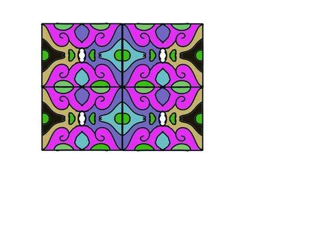Colorful Abstract Symmetrical Tile Pattern Ornament イラスト素材