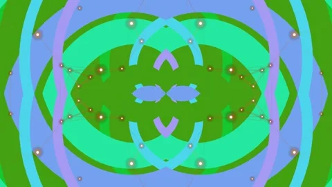 Colorful Abstract Symmetrical Waves with Glowing Network Nodes Stock Footage 334863337
