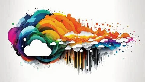 Colorful abstract technology cloud computing sharp 스톡 일러스트