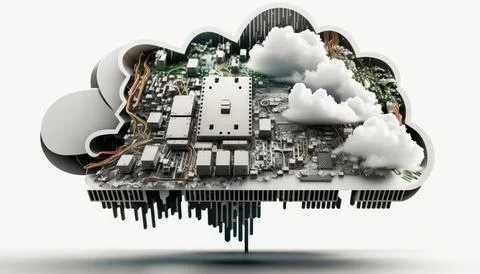 Colorful abstract technology cloud computing sharp Stock Illustration