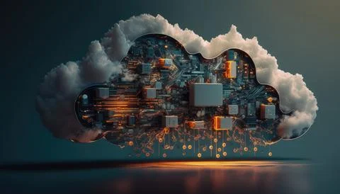 Colorful abstract technology cloud computing sharp 스톡 일러스트