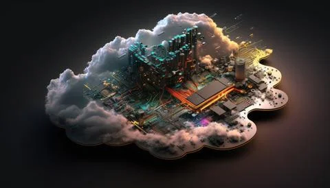 Colorful abstract technology cloud computing sharp Illustrazione stock