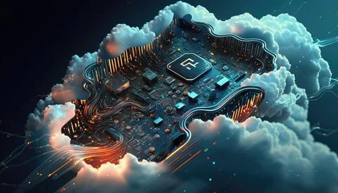 Colorful abstract technology cloud computing sharp Illustrazione stock