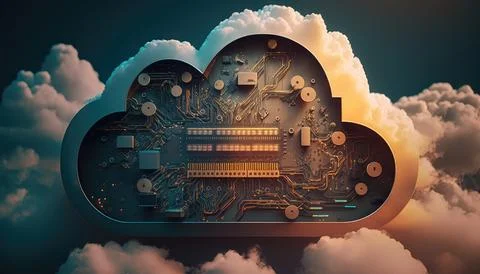 Colorful abstract technology cloud computing sharp Stock Illustration