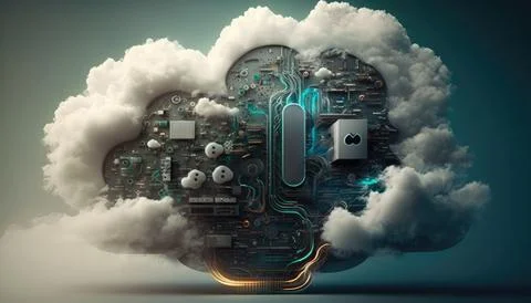 Colorful abstract technology cloud computing sharp 스톡 일러스트