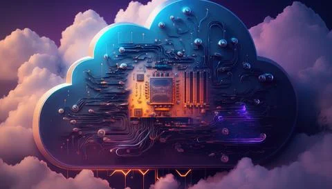 Colorful abstract technology cloud computing sharp 스톡 일러스트