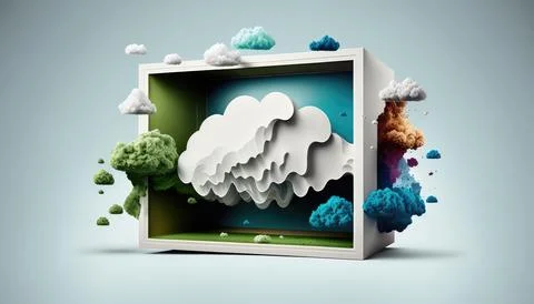 Colorful abstract technology cloud computing sharp イラスト素材