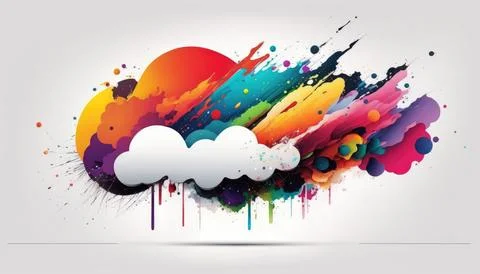 Colorful abstract technology cloud computing sharp Stock Illustration