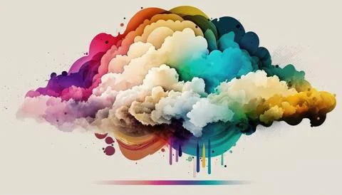 Colorful abstract technology cloud computing sharp Illustrazione stock