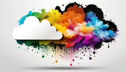 Colorful abstract technology cloud computing sharp Illustrazione stock