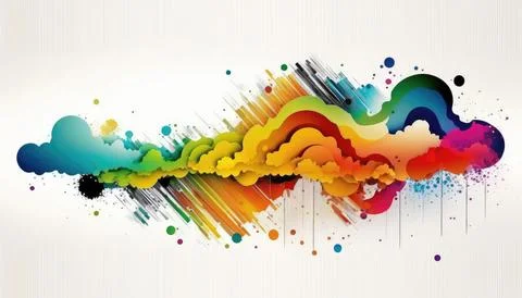 Colorful abstract technology cloud computing sharp Illustrazione stock