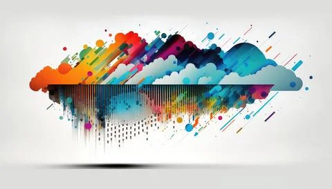 Colorful abstract technology cloud computing sharp Stock Illustration