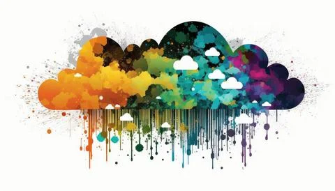 Colorful abstract technology cloud computing sharp 스톡 일러스트