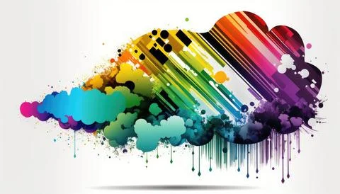 Colorful abstract technology cloud computing sharp Stock Illustration