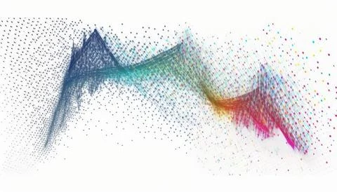 Colorful abstract technology particles mesh sharp Stock Illustration