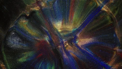 Colorful abstract texture of liquid marble, liquid art. Abstract red blue yellow Stock Footage 196742552