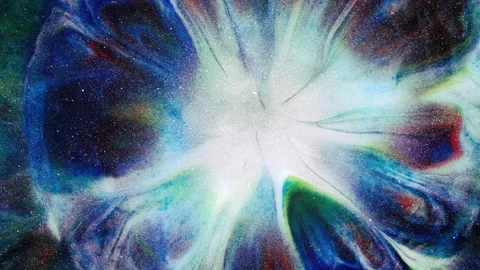 Colorful abstract texture of liquid marble, liquid art. Abstract blue green red Stock Footage 200855970