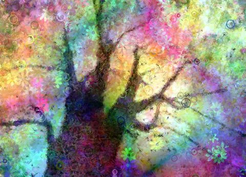 Colorful Abstract Tree Illustrazione stock