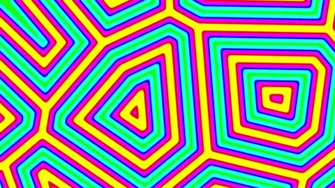 Colorful Abstract Turtle Shell Fluid Cells Retro Motion Background Loop Big Stock Footage 69731419