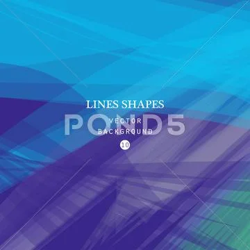 Colorful abstract vector background, blue, purple transparent wave lines shapes Stock Illustration