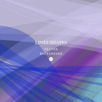 Colorful abstract vector background, blue, purple transparent wave lines shapes Stock Illustration