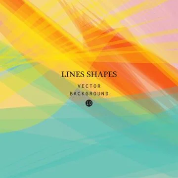 Colorful abstract vector background, cyan, yellow transparent wave lines shapes Stock Illustration