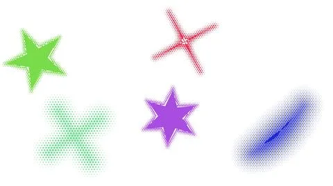 Colorful abstract vector shapes with x marks Stock Illustration