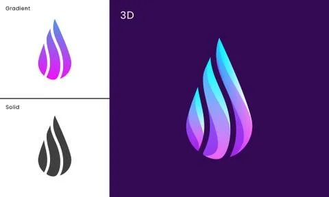 Colorful abstract water drop for the cosmetics and beauty industry logo Illustrazione stock