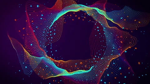 Colorful abstract wave background circle with space for text or logo Stock Footage 132229978