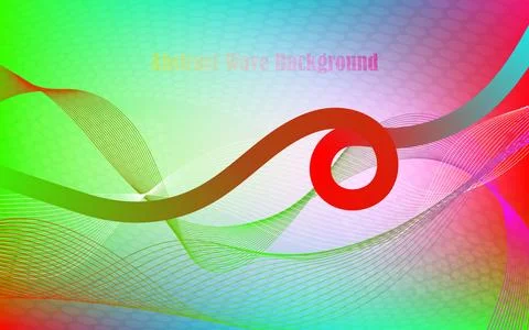 Colorful abstract wave background with red swirl and gradient. Stock Illustration
