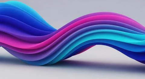 Colorful abstract wave design with smooth gradient curves Stock Illustration