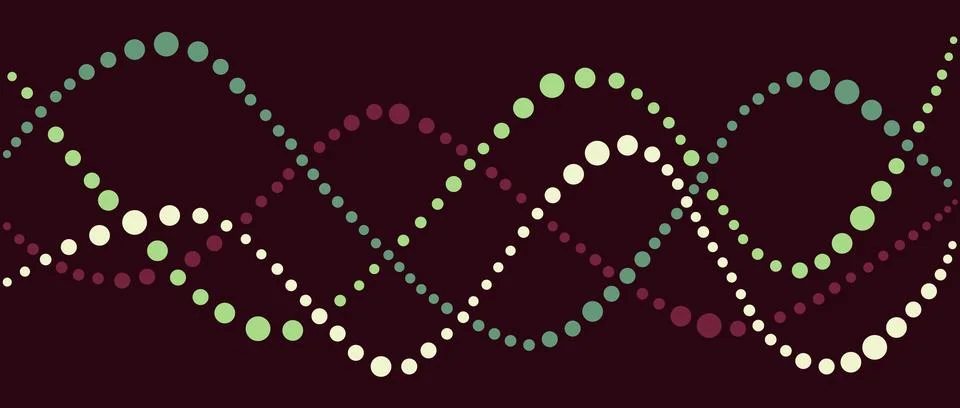 Colorful abstract wave pattern with dots and curves Ilustración de archivo