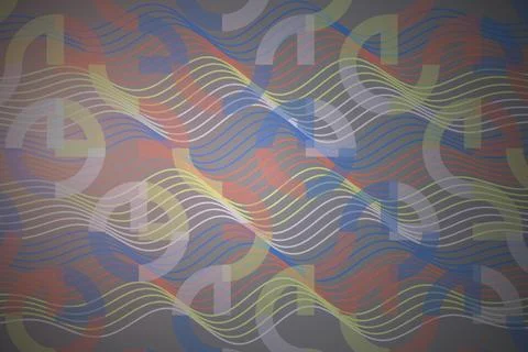 Colorful abstract wave pattern with flowing lines and shapes Stock Illustration