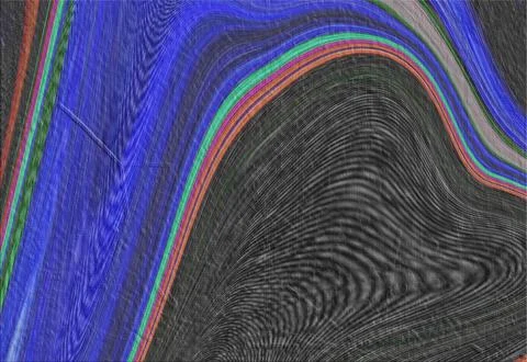 Colorful Abstract Wave Texture With Layered Stripes, Glitch Distortion and .. Stock Illustration