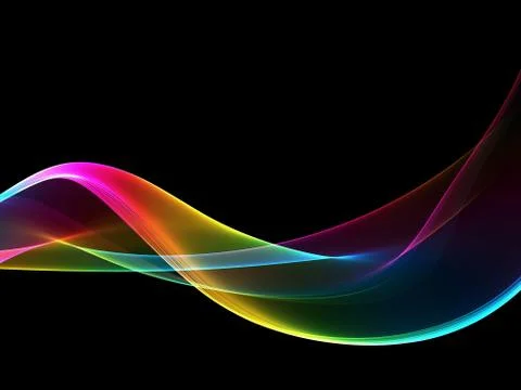 Colorful Abstract Waves, Artwork Stock Illustration
